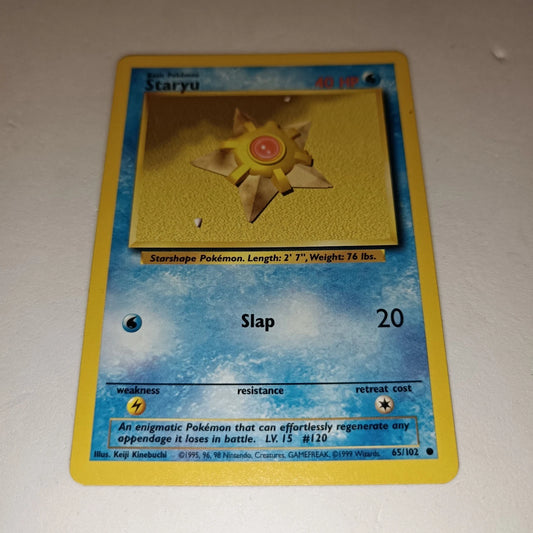 1999 Pokemon Staryu 65/102 Base Set Pokémon