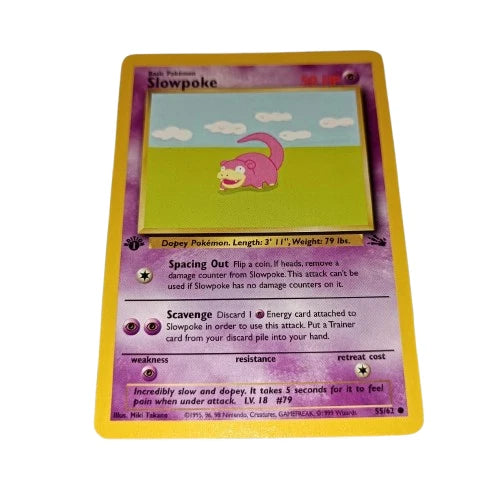 1st Edition Slowpoke 55/62 Wizards Fossil Carte Pokemon English Pokémon