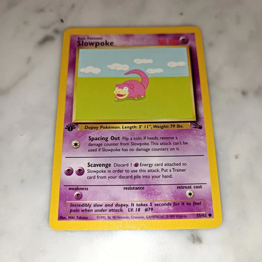 1st Edition Slowpoke 55/62 Wizards Fossil Carte Pokemon English Pokémon